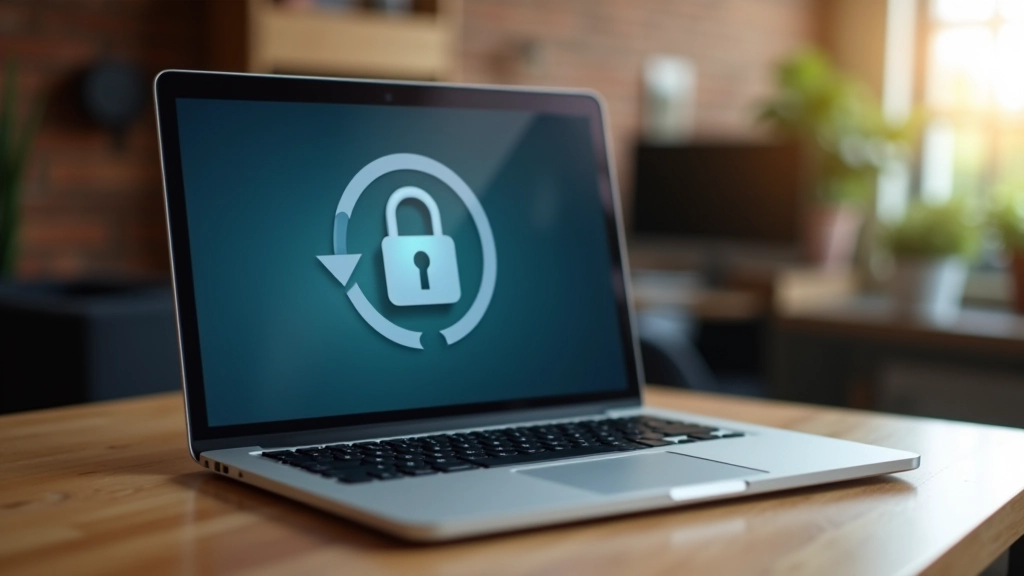 Digital security concept showing encrypted connection and cybersecurity protection on computer screen